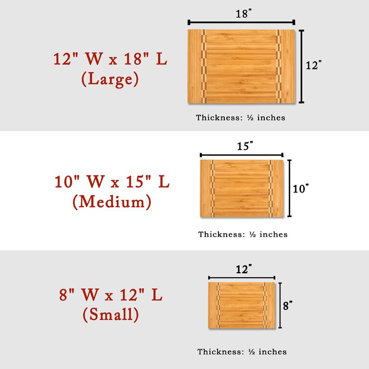 Cutting board 2024 with measurements